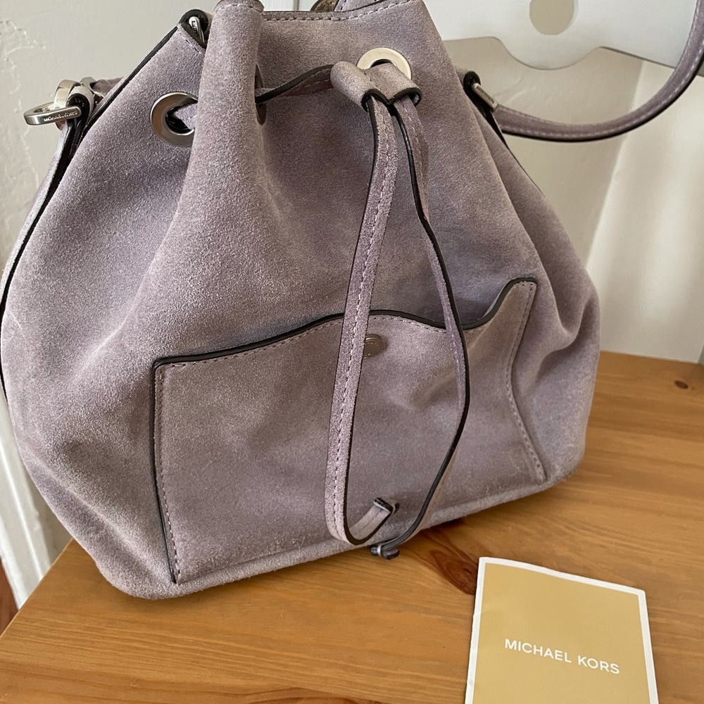 Michael Kors Lilac Suede Purse with Silver details